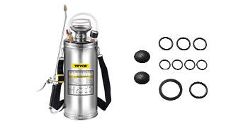 SucceBuy 4-12L Hand Powered Sprayer Stainless Steel Watering Spraying Sprinkling Atomizer Pump Home Ground Garden Cleaning Sprayer