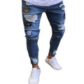 Ripped Jeans Men Stretch Skinny Grey Blue Black Hip Hop Denim Trousers Streetwear Casual Slim Fit Jeans for Men Jogging jean - Beauty