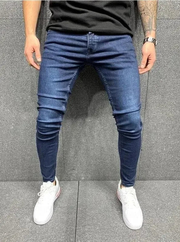 Ripped Jeans Men Stretch Skinny Grey Blue Black Hip Hop Denim Trousers Streetwear Casual Slim Fit Jeans for Men Jogging jean - Beauty