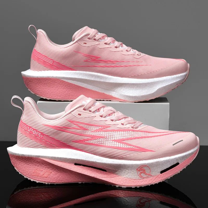 Running Shoes Men Sports Carbon Board Speciality Marathon Breathable Lightweight Women's Comfortable Athletic Nonskid Sneakers - Beauty