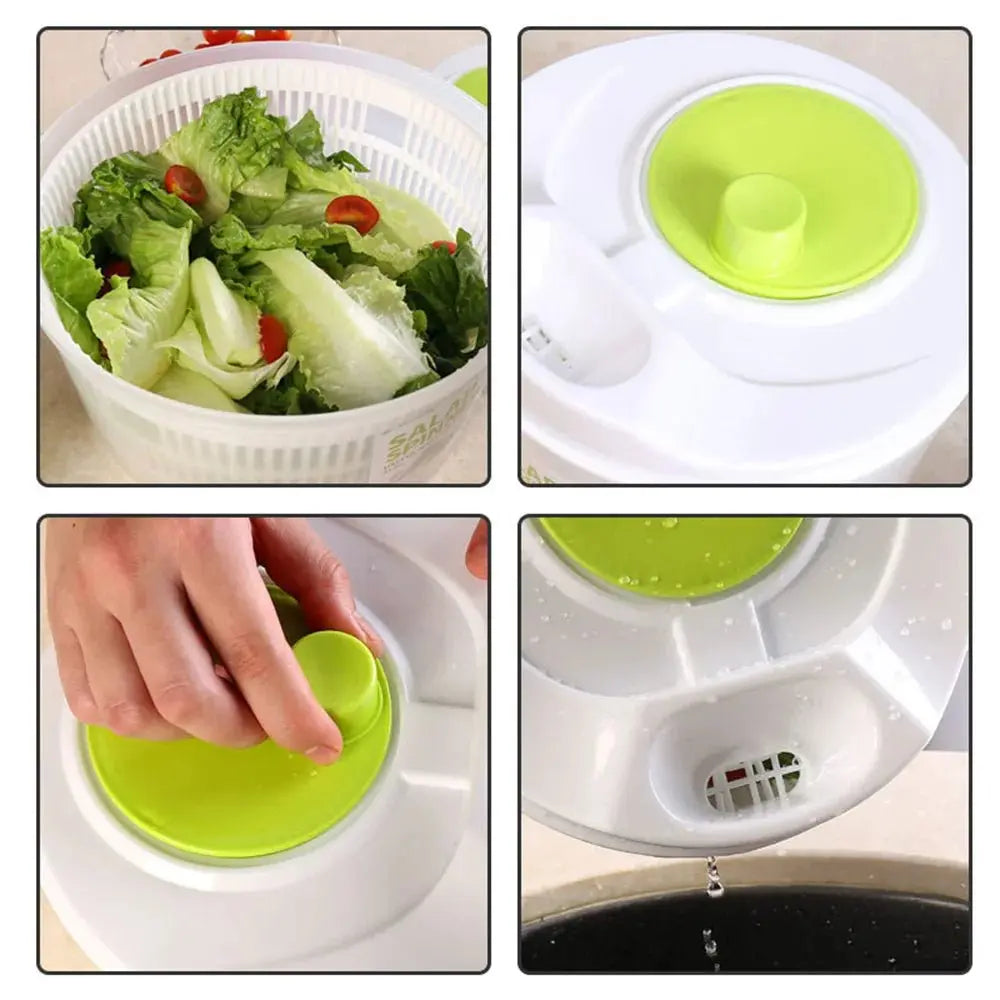 Salad Spinner Lettuce Greens Washer Dryer Drainer Crisper Strainer for Washing Drying Leafy Vegetables Kitchen Tools - Beauty