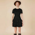 Sexy Slim High Waist Cake Dresses For Women Spring Autumn Winter Solid O - Neck Mini Suede Dress Female Party Short Gown vestido - Beauty