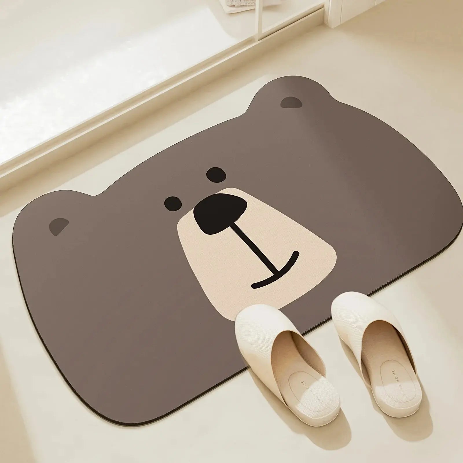 Silicone Bath Mat: Non - Slip, Soft & Comfortable - Adorable Cartoon Lion and Bear Designs for Bathroom and Home Decor - Beauty