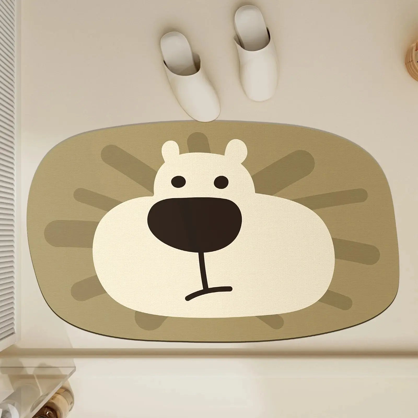 Silicone Bath Mat: Non - Slip, Soft & Comfortable - Adorable Cartoon Lion and Bear Designs for Bathroom and Home Decor - Beauty