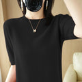 Spring 2022 New Women's O - Neck Short - Sleeved Exquisite Cashmere Sweater Pullover - Beauty