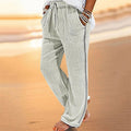 Spring Autumn Men’S Solid Casual Pocket Side Zipper Wide Leg Pants Elastic Waist Belt Loose Pants Sport Wide Leg Trousers - Beauty