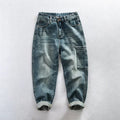 Spring Autumn New Cotton Retro Washed Jeans Men Clothing Casual Loose Straight Men Trousers AG7180 - Beauty