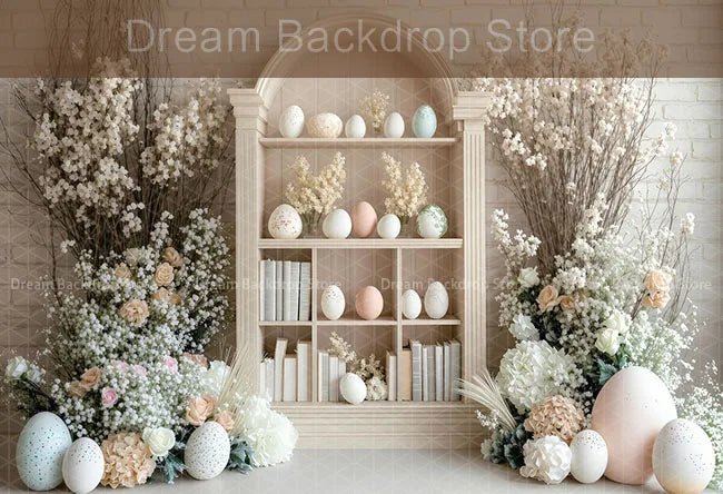 Spring Easter Background Photography Cute Rabbit Carrot Bunny Egg House Backdrop Decor for Kids Birthday Cake Smash Photo Studio - Beauty