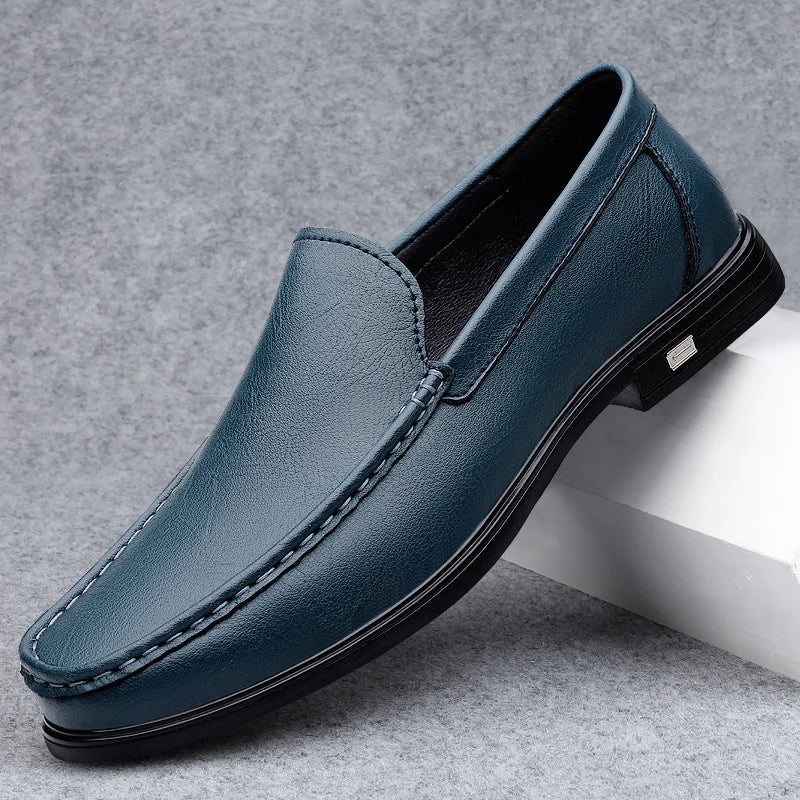 Spring Genuine Leather Men's Loafers Comfortable Slip - on Driving Casual Low Heel Shoes Soft Bottom Business Dating Loafers Shoes - Beauty