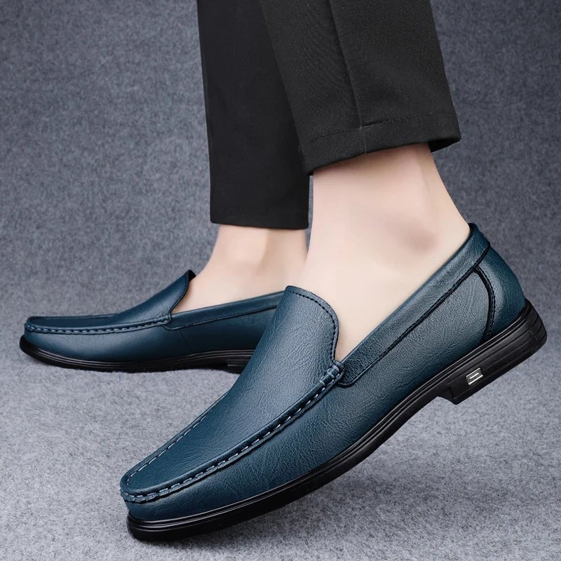 Spring Genuine Leather Men's Loafers Comfortable Slip - on Driving Casual Low Heel Shoes Soft Bottom Business Dating Loafers Shoes - Beauty