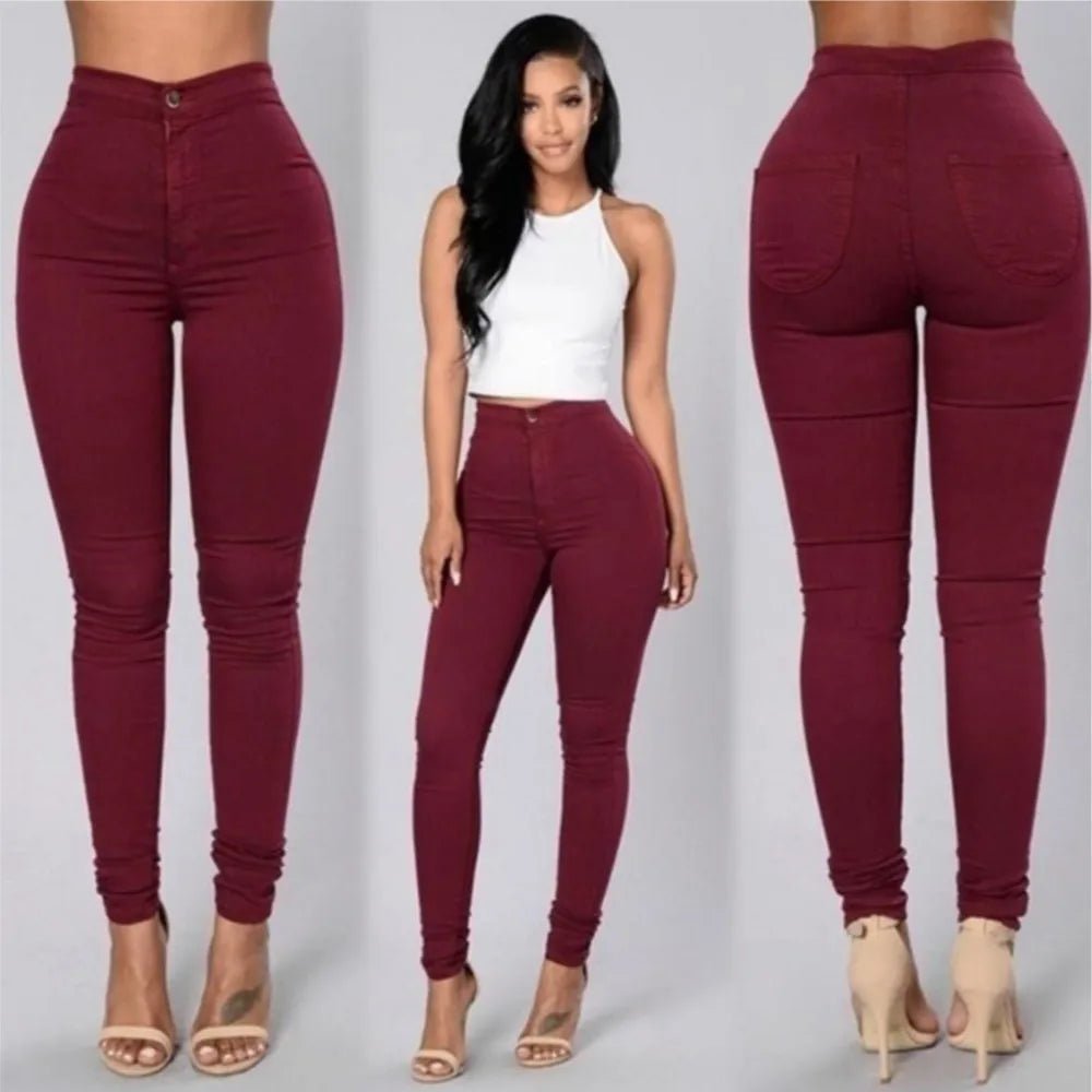 Spring Summer Leggings Thin High Waisted Elastic Pencil Pants For Women's New Skinny Retro Simple Casual Sports Longjeans Female - Beauty