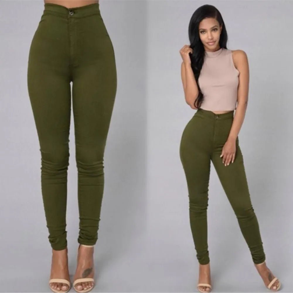 Spring Summer Leggings Thin High Waisted Elastic Pencil Pants For Women's New Skinny Retro Simple Casual Sports Longjeans Female - Beauty