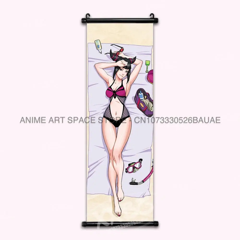 Street Fighter Hanging Painting Fighting Game Wall Artwork Gouken Scrolls Picture Sakura Kasugano Print Canvas Poster Home Decor - Beauty