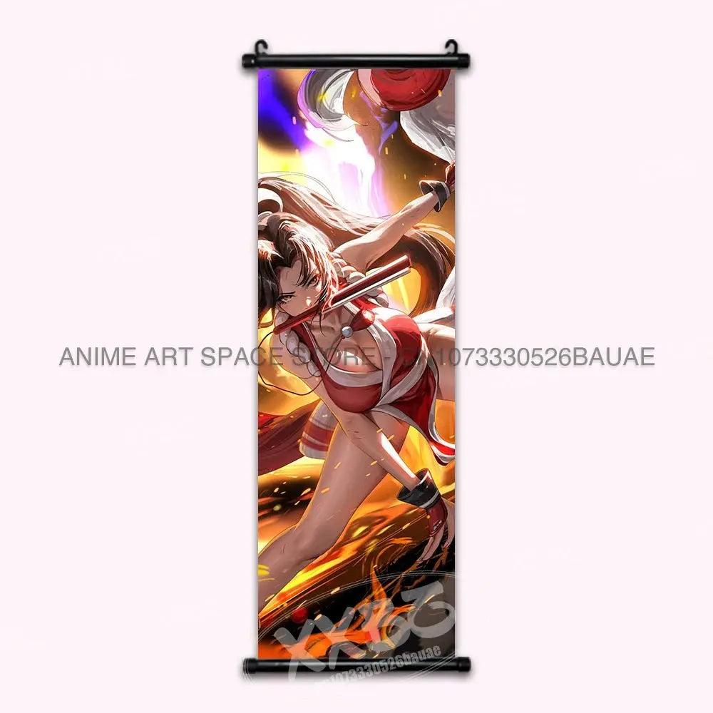 Street Fighter Hanging Painting Fighting Game Wall Artwork Gouken Scrolls Picture Sakura Kasugano Print Canvas Poster Home Decor - Beauty