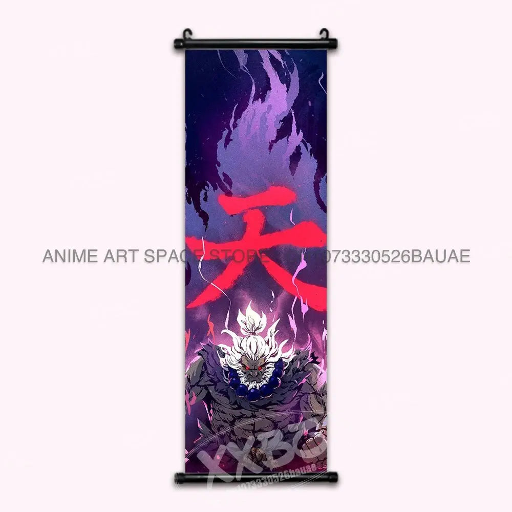 Street Fighter Hanging Painting Fighting Game Wall Artwork Gouken Scrolls Picture Sakura Kasugano Print Canvas Poster Home Decor - Beauty