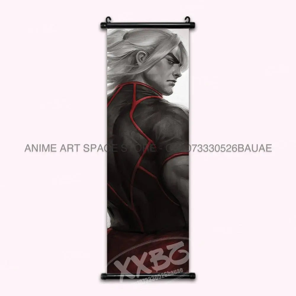 Street Fighter Hanging Painting Fighting Game Wall Artwork Gouken Scrolls Picture Sakura Kasugano Print Canvas Poster Home Decor - Beauty