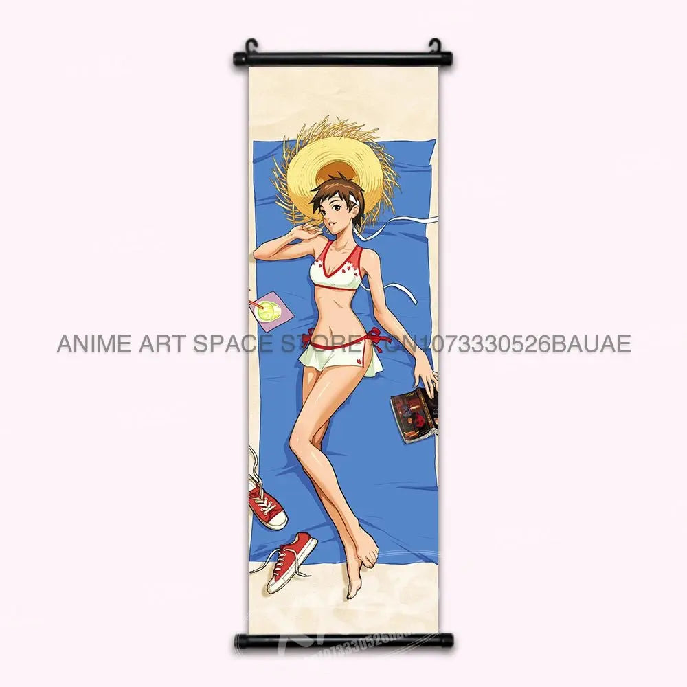 Street Fighter Hanging Painting Fighting Game Wall Artwork Gouken Scrolls Picture Sakura Kasugano Print Canvas Poster Home Decor - Beauty