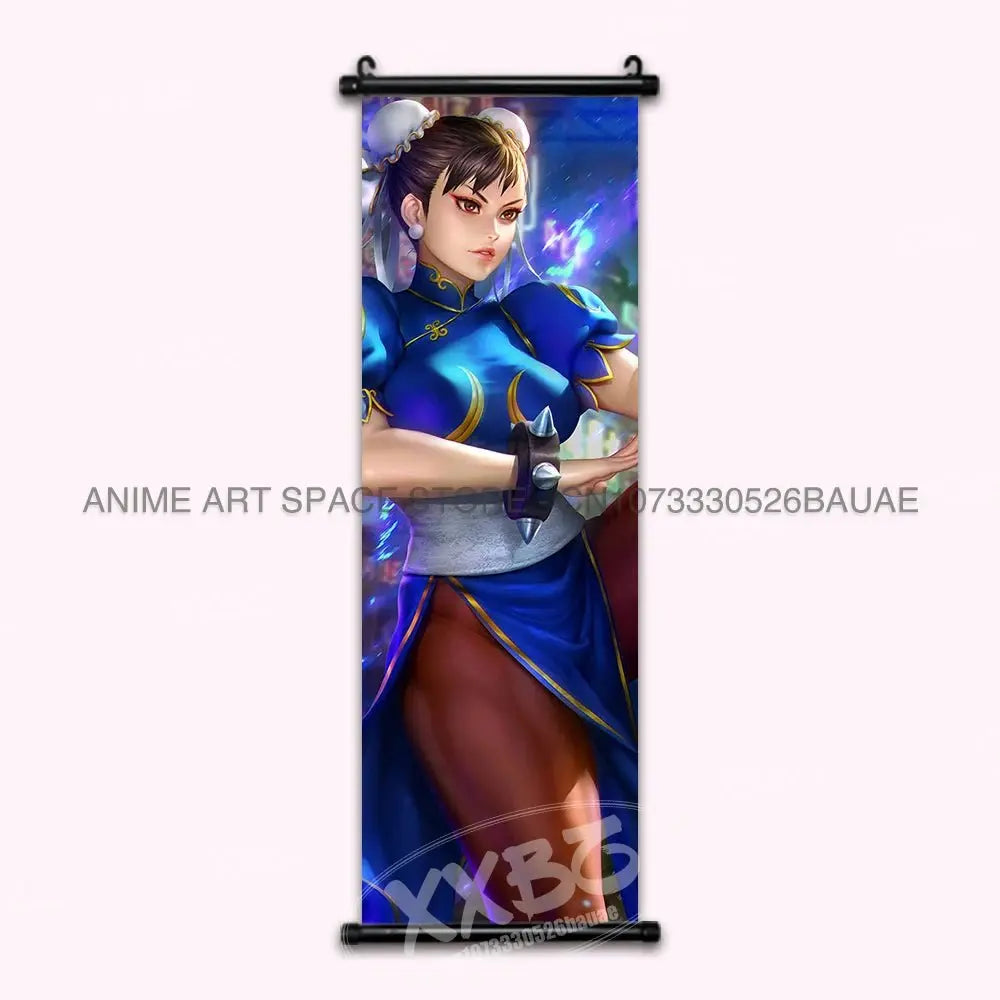 Street Fighter Hanging Painting Fighting Game Wall Artwork Gouken Scrolls Picture Sakura Kasugano Print Canvas Poster Home Decor - Beauty