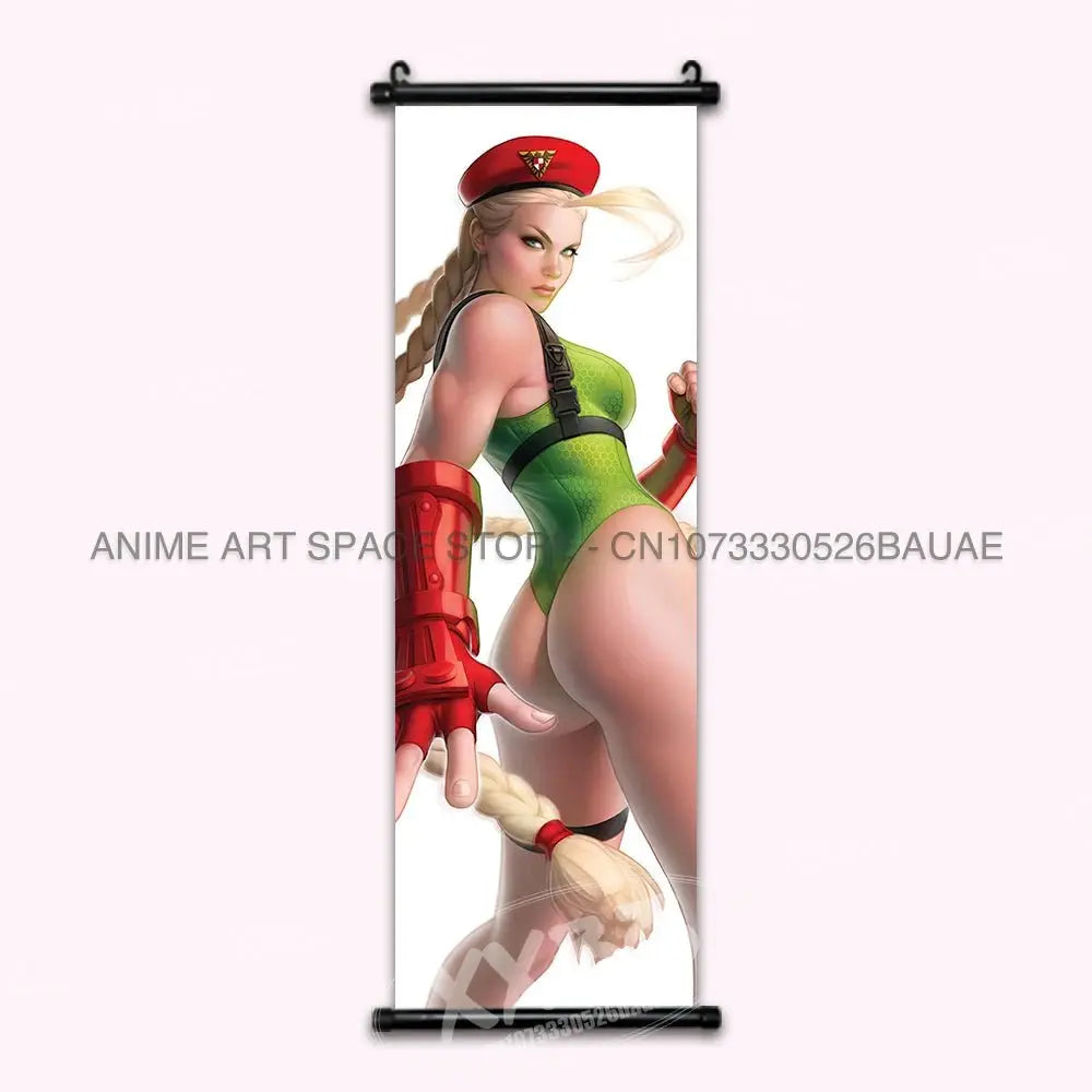 Street Fighter Hanging Painting Fighting Game Wall Artwork Gouken Scrolls Picture Sakura Kasugano Print Canvas Poster Home Decor - Beauty