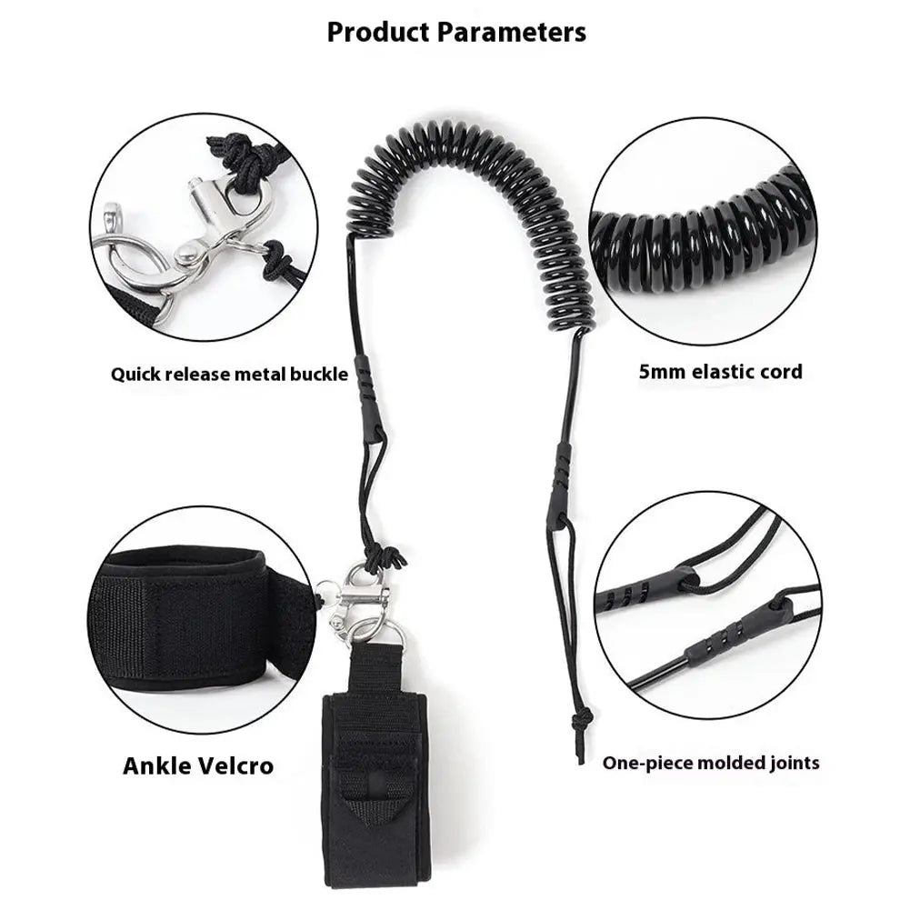 Sup Board Foot Leg Rope Quick Release Surfing Stand UP Paddle Board Ankle Leash Elastic Surfboard Safety Foot Rope Accessories - Beauty