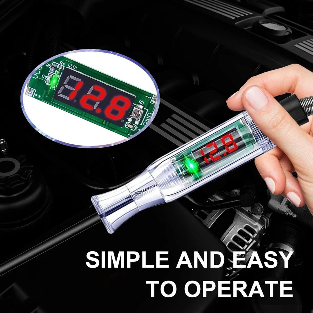 Test Light Automotive Circuit Tester 3 - 48V DC Digital LCD Display Prolong Spring Cable for Sedan,SUV,RV,Truck,Lawn Mower - Beauty