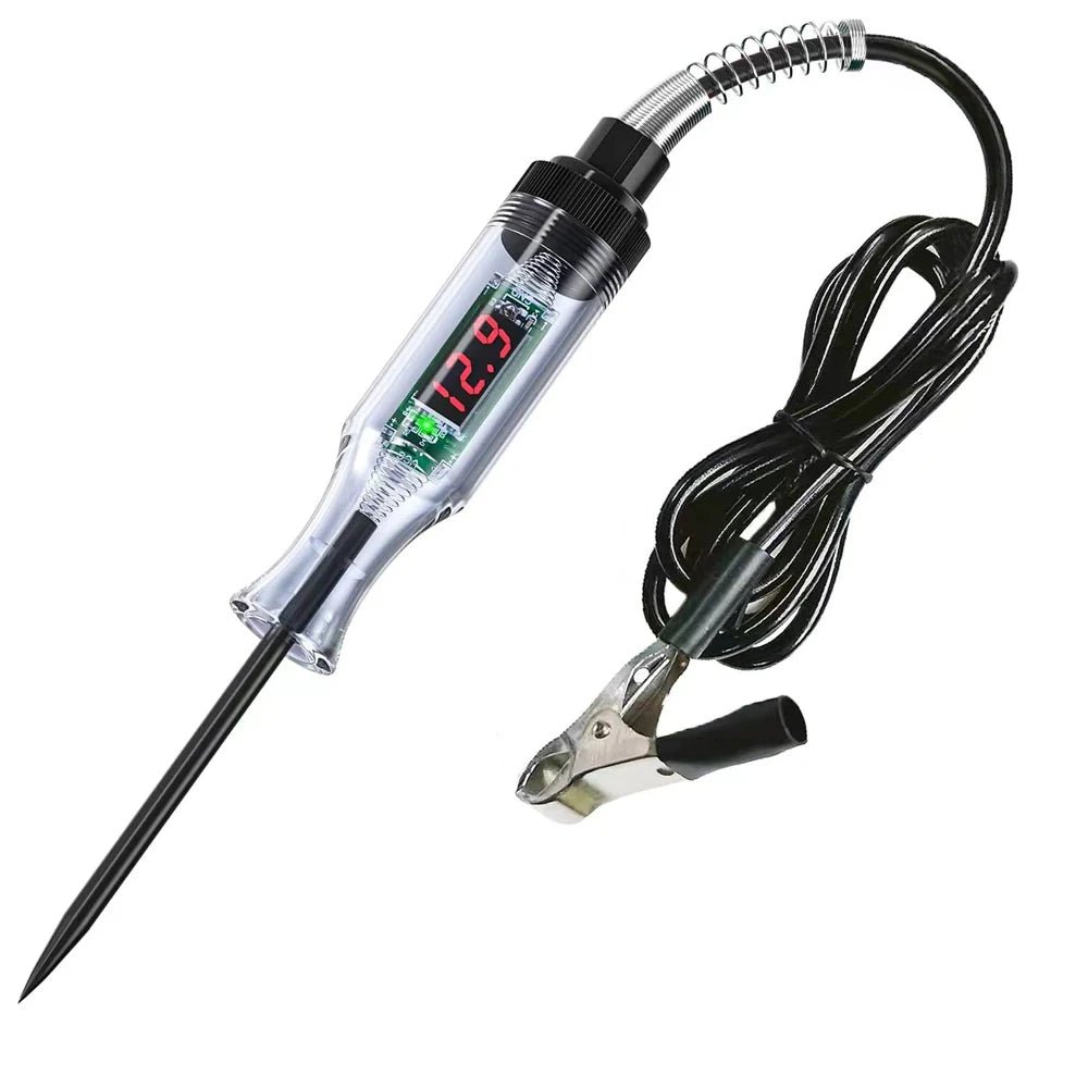 Test Light Automotive Circuit Tester 3 - 48V DC Digital LCD Display Prolong Spring Cable for Sedan,SUV,RV,Truck,Lawn Mower - Beauty