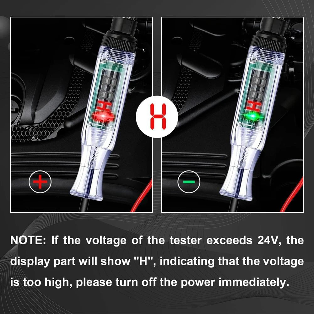 Test Light Automotive Circuit Tester 3 - 48V DC Digital LCD Display Prolong Spring Cable for Sedan,SUV,RV,Truck,Lawn Mower - Beauty