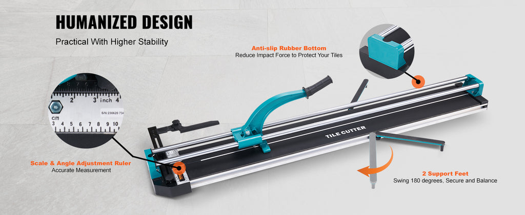 SucceBuy Manual Tile Cutter Porcelain Ceramic Tile Cutter with Tungsten Carbide Cutting Wheel Infrared Positioning Anti-Skid
