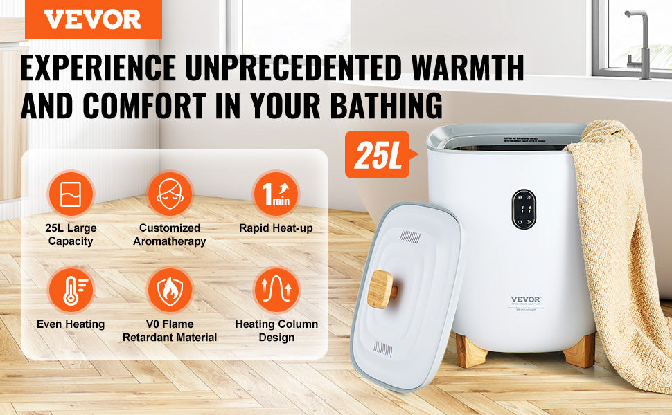 SucceBuy Towel Warmer 20L/25L/35L Towel Warmer Bucket with Auto Shut Off Child Lock LED Screen for Bathroom Spa Bathrobe Blanket