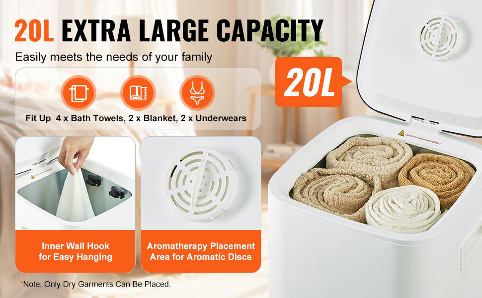 SucceBuy Towel Warmer 20L/25L/35L Towel Warmer Bucket with Auto Shut Off Child Lock LED Screen for Bathroom Spa Bathrobe Blanket