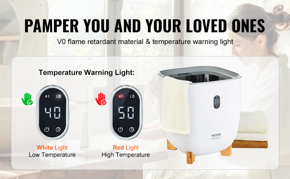 SucceBuy Towel Warmer 20L/25L/35L Towel Warmer Bucket with Auto Shut Off Child Lock LED Screen for Bathroom Spa Bathrobe Blanket