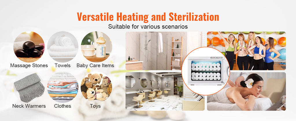 SucceBuy Hot Towel Warmer 8/23L Large Capacity with See Through Window 2-in-1 Quick All-round Heating for Facials SPA Massage Salon