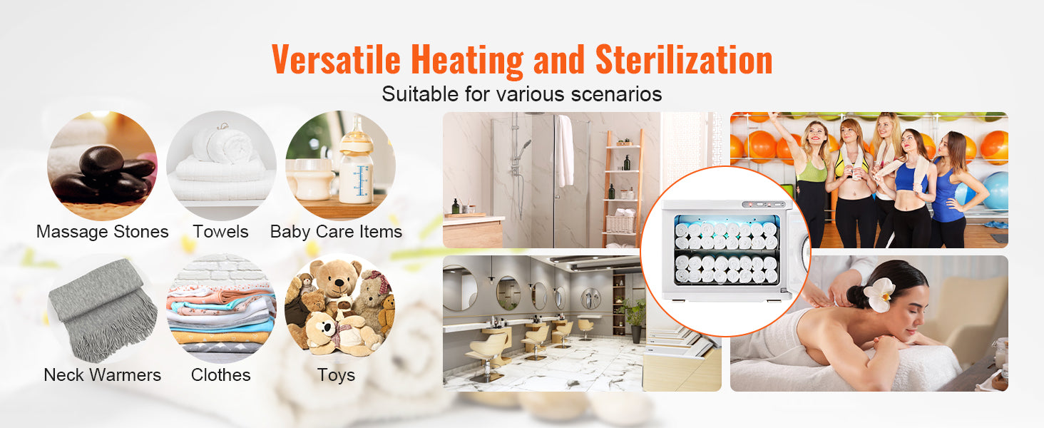 SucceBuy Hot Towel Warmer 8/23L Large Capacity with See Through Window 2-in-1 Quick All-round Heating for Facials SPA Massage Salon