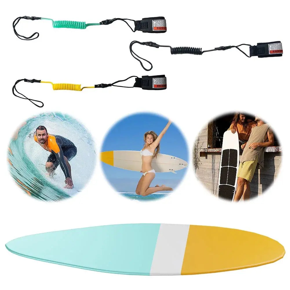 TPU Surfboard Leash Adjustable Coiled SUP Spring Wrist Strap Stand - Up Paddle Leg Rope Shortboard Longboard Surfing Accessories - Beauty