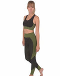 Trois Seamless Sports Bra - Black with Green - Beauty