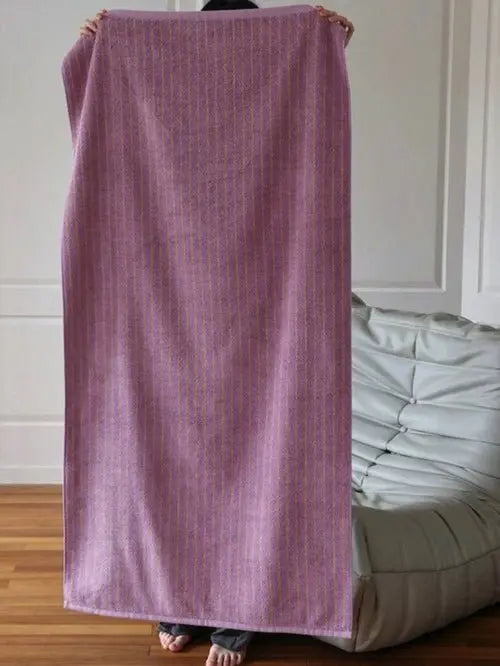 Ultra Soft Absorbent Retro Stripe Bath Towel - 100% Organic Cotton - Beauty