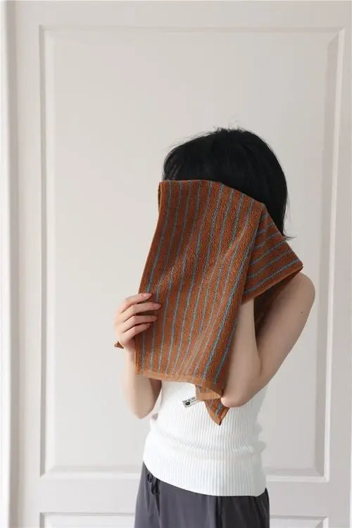 Ultra Soft Absorbent Retro Stripe Bath Towel - 100% Organic Cotton - Beauty