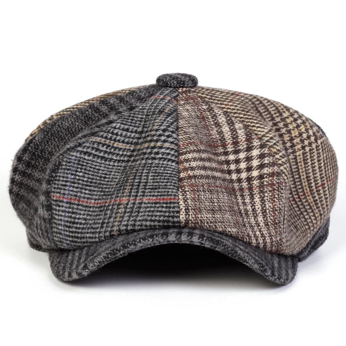 Unisex Retro Grid Stitching Newsboy Caps Men British Painters Hats Spring and Autumn Berets Hip Hop Berets - Beauty