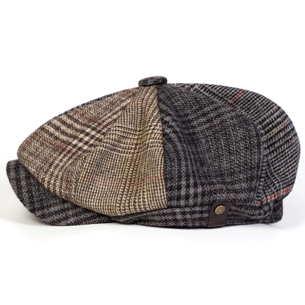 Unisex Retro Grid Stitching Newsboy Caps Men British Painters Hats Spring and Autumn Berets Hip Hop Berets - Beauty