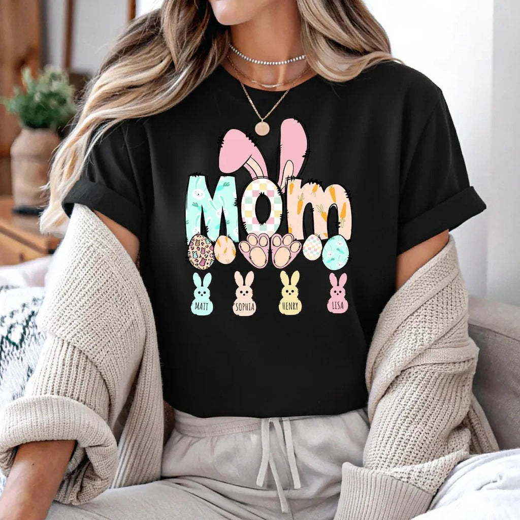 USA Warehouse Dropshipping Print on Demand Personalized Name Cute Nurse Mama Funny Happy Easter Gift Cotton Tshirt T-Shirt - Beauty