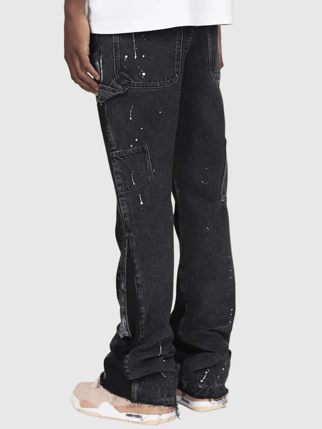 Washed Jeans Men Vintage Ankle Length Trousers Mid Waist Pockets Button Zipper Fly Distressed Denims Streetwear Straight Pants - Beauty
