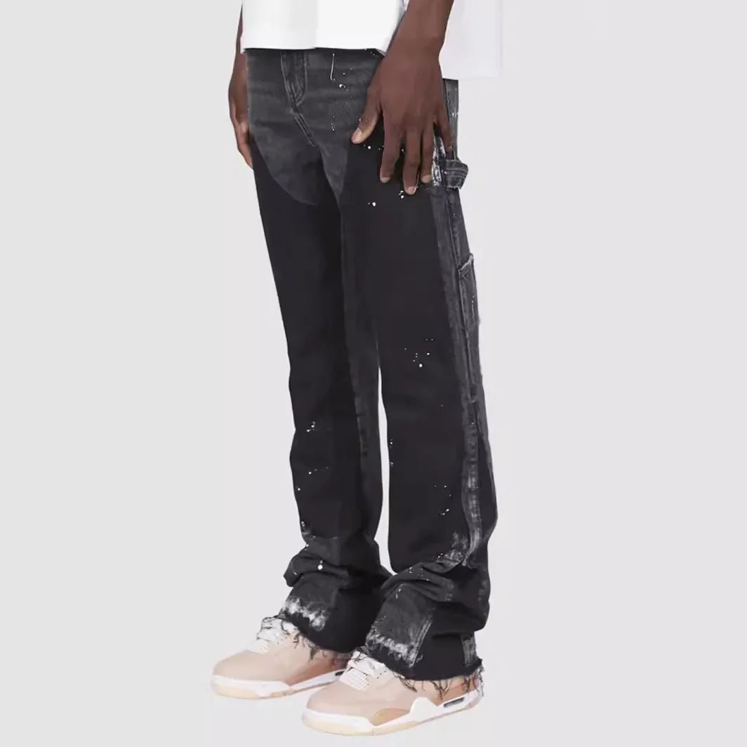 Washed Jeans Men Vintage Ankle Length Trousers Mid Waist Pockets Button Zipper Fly Distressed Denims Streetwear Straight Pants - Beauty