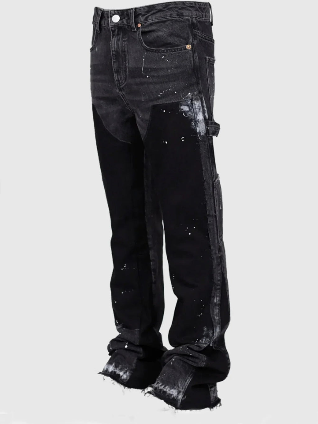 Washed Jeans Men Vintage Ankle Length Trousers Mid Waist Pockets Button Zipper Fly Distressed Denims Streetwear Straight Pants - Beauty