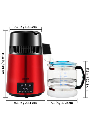 SucceBuy 4L Water Distiller Purifier Filter Dispenser Drink Bottle Softener Dual Temp Display Overheat Protection Home Appliance