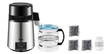 SucceBuy 4L Water Distiller Purifier Filter Dispenser Drink Bottle Softener Dual Temp Display Overheat Protection Home Appliance