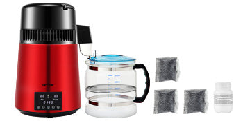 SucceBuy 4L Water Distiller Purifier Filter Dispenser Drink Bottle Softener Dual Temp Display Overheat Protection Home Appliance