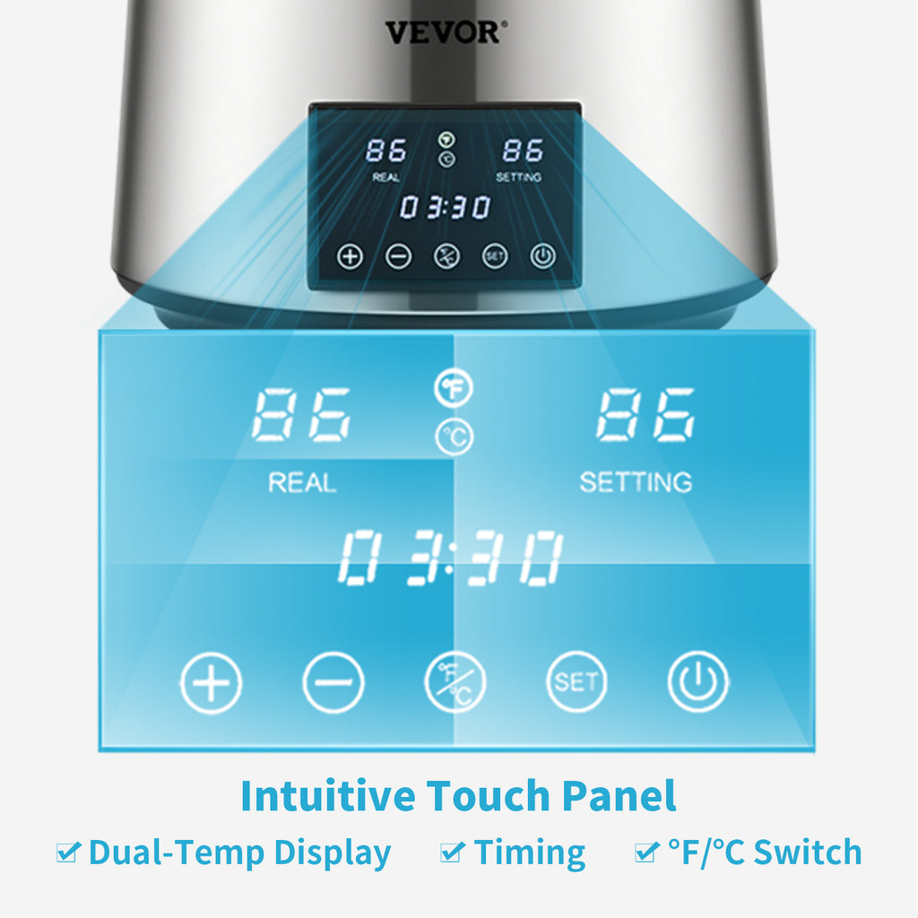SucceBuy 4L Water Distiller Purifier Filter Dispenser Drink Bottle Softener Dual Temp Display Overheat Protection Home Appliance