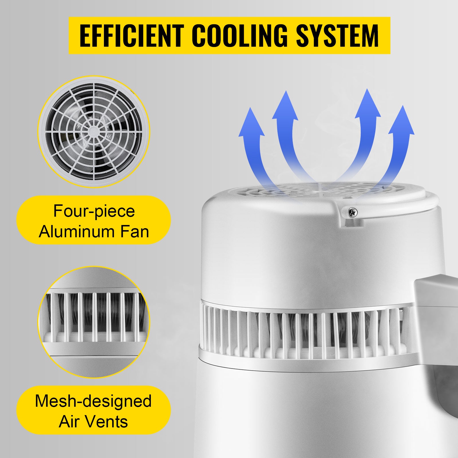 SucceBuy 4L Water Distiller Purifier Filter Dispenser Heating Drinking Bottle Softener 304 Stainless Home Appliance for Office