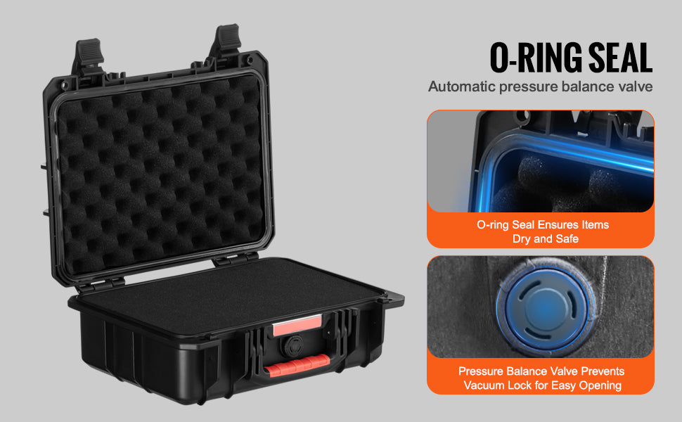 SucceBuy IP67 Weatherproof Hard Case Heavy Duty Protective Case w/ Pre-cut Foam and Handles for Travel Hunting Military Cameras