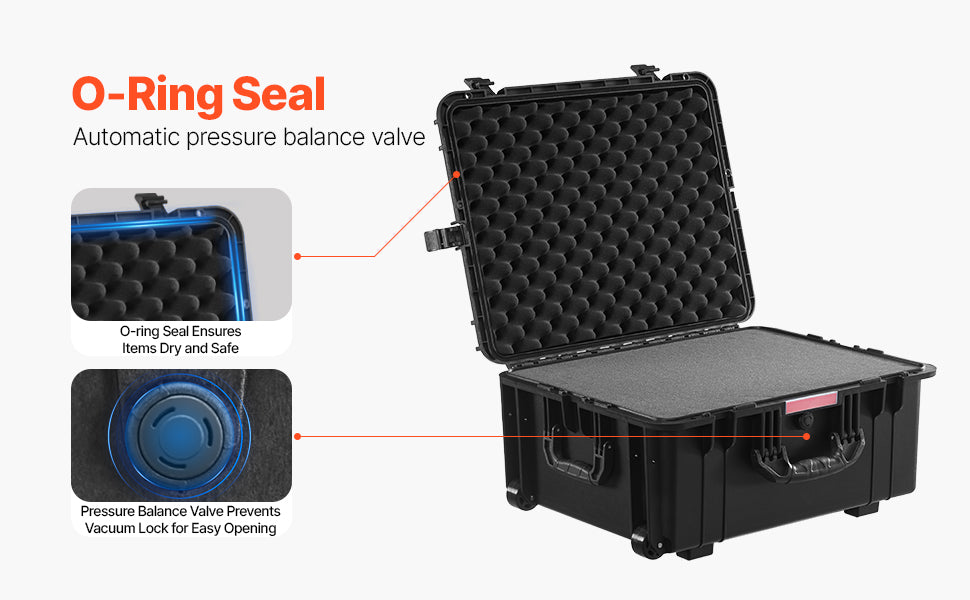 SucceBuy IP67 Weatherproof Hard Case Heavy Duty Protective Case w/ Pre-cut Foam and Handles for Travel Hunting Military Cameras